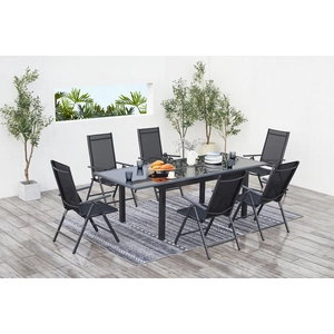 Concept-U - Gardenaluminium tuintafel en 6 aluminium stoelen RAVENNE pas cher