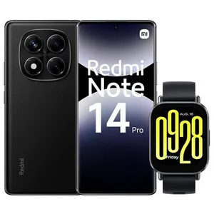 Pack Smartphone Xiaomi Redmi Note 14 Pro 6,67" Double nano SIM 256 Go Noir Reconditionné + Redmi Watch 5 Active + Coque pas cher