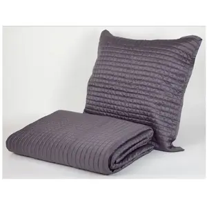 SOLEIL D OCRE Housse de coussin ulysse 45x45 charbon - Noir pas cher