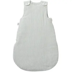 BB & Co Gigoteuse ouatinée en gaze de coton rayé vert de gris (0-6 mois)Vendu parberceau-magique