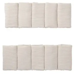 BB & Co Tour de lit modulable et respirant gaze beige rayé galet pas cher
