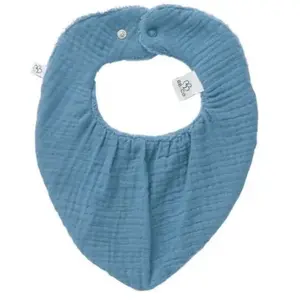 BB & Co Bavoir bandana bambou et gaze de coton Pierre Bleue pas cher