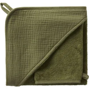 BB & Co Cape de bain bambou + gant Fougère (70 x 70 cm) pas cher