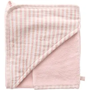 Cape de bain rayé vieux rose Soft Stripes pas cher