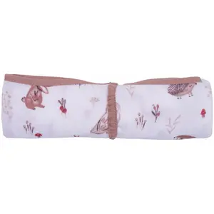 Lange en double gaze de coton gaufré clairière et Mocha pas cher