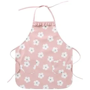 BB & Co Tablier de cuisine froufrou en tissu imperméable fleurs pas cher