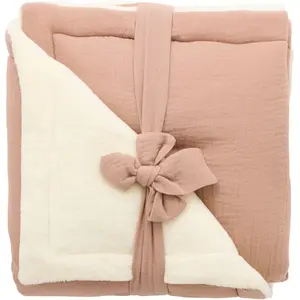 Couverture peluche double gaze et microfibre Mocha (70x100 cm) pas cher