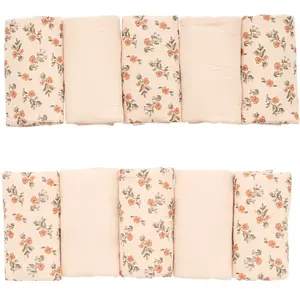 Tour de lit modulable et respirant fleurs et beige (10 éléments) pas cher
