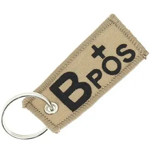 CLJ - Porte-clés - RESUS - GROUPE SANGUIN : B+ B Positif - Marron militaire Bpos - Voyage - Urgence pas cher