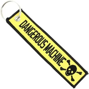 CLJ - Porte-clés - DANGEROUS MACHINE - Jaune et Noir - Sécurité aviation - Urgence