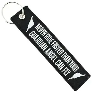 CLJ - Porte-clés - NEVER RIDE FASTER - Noir et blanc - Voyage - Urgence