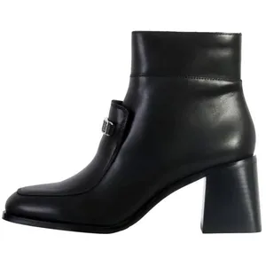 Bottine Femme - Emilie Karston - Viana - Cuir - Noir - Talon Large pas cher