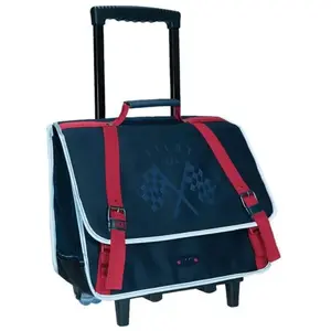 Cartable à roulettes IKKS Boy Pilot Bleu 38 CM pas cher