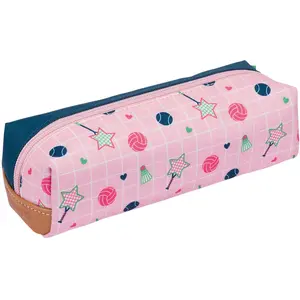 Trousse simple Les Fantaisies Caroline Vert et Rose