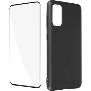 Comparateur de prix : Coque pour Samsung Galaxy S20 Souple Noir et Verre Trempé 9H Avizar Co...