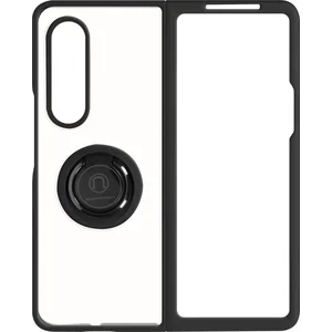Merkloos / Sans marque Geschikt voor Samsung Galaxy Z Fold 3 Bi-materiaal Case Ring Video-Ondersteuning zwart pas cher
