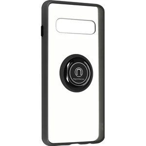 Coque pour Samsung Galaxy S10 Bi-matière Bague Métallique Support Vidéo Avizar noir pas cher