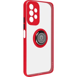 AVIZAR Geschikt voor Samsung Galaxy A13 Bi-materiaal Case Ring Video-Ondersteuning rood pas cher