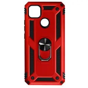 AVIZAR Geschikt voor Xiaomi Redmi 9C/10A Hybrid Case Video Support Ring rood pas cher