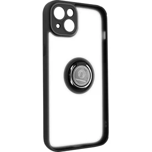 Coque pour iPhone 14 Plus Bi-matière Bague Métallique Support Vidéo Avizar noir pas cher