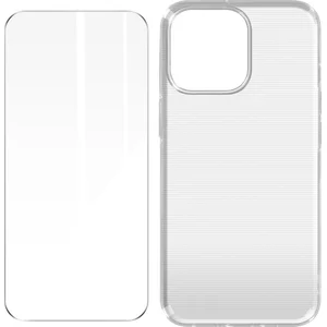 Comparateur de prix : Coque pour iPhone 14 Pro Silicone Souple et Film Verre Trempé 9H Aviza...