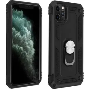 Coque iPhone 11 Pro Antichoc bi-matières Bague Support Vidéo noir AVIZAR pas cher