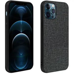 Geschikt voor Apple iPhone12 Pro Max Hybrid Case Stofafwerking Antivlek Wasbaar grijs pas cher