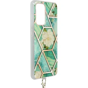 AVIZAR Geschikt voor Samsung Galaxy A72 Geometrisch koord Hoesje Siliconengel turquoise pas cher