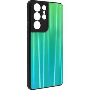 Comparateur de prix : Geschikt voor Samsung Galaxy S21 Ultra Holographic Rainbow Hoesje Aurora Collection groen