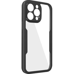 Comparateur de prix : Hoes Geschikt voor Apple iPhone 14 Pro Plexiglas achter +Polymeer voor, omtrek zwart
