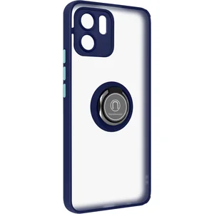 Coque pour Xiaomi Redmi A1 et A2 Bi-matière Bague Métallique Support Vidéo Avizar Bleu