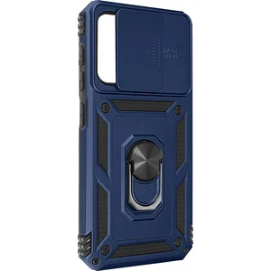 Geschikt voor Samsung Galaxy A54 5G Case met Camera Cover en Video Support Ring blauw pas cher