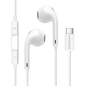 MAYAXESS Écouteurs Filaires USB-C pour iPhone 17 Air avec Microphone intégré Ma... pas cher