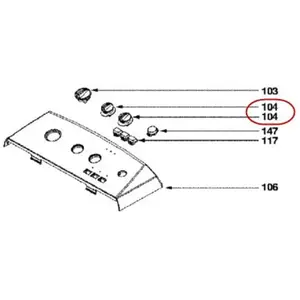 Bouton de commande pour lave linge Vedette 52X2550 pas cher
