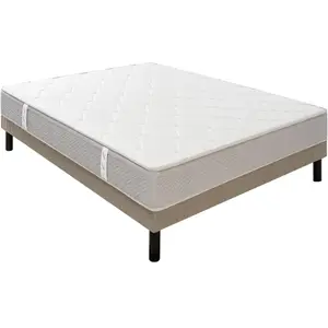 Ensemble Epeda ITINERAIRE + Sommier Escale confort ferme + Pieds 140x200 Ressorts pas cher
