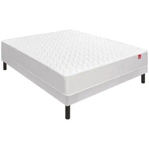 Ensemble Epeda DÉPAYSANT + Sommier Escale confort ferme+ Pieds 140x190 Ressorts pas cher