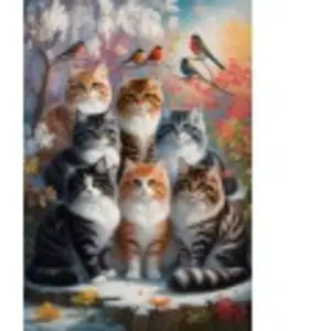 Alipson Puzzle Hiver Félin Puzzle-F-50292 pas cher