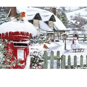 Alipson Puzzle Rouge-Gorge dans la Neige Puzzle-F-50054 pas cher