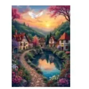 Alipson Puzzle Le Village au Bord de l'Eau Puzzle-F-50178 pas cher
