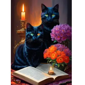 Alipson Puzzle Black Cats Puzzle-F-50146 pas cher