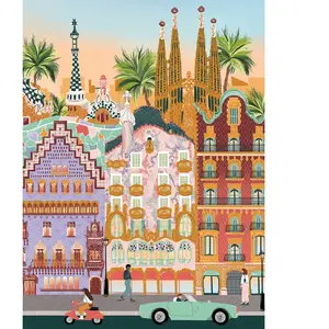 Pieces & Peace Mini Puzzle - Barcelone Peace-F-00271 pas cher