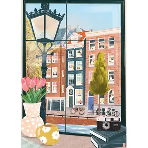 Pieces & Peace Amsterdam vue d'un Café Peace-F-00084 pas cher