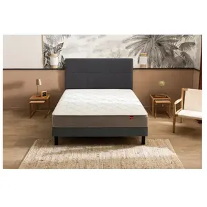 Ensemble Epeda matelas ressorts ensachés Itinéraire, sommier Nature confort ferme et pieds 140x190 pas cher