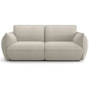 Canapé 3 places en tissu chenille beige - Lidia pas cher