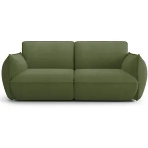 Canapé 3 places en tissu chenille vert olive - Lidia pas cher