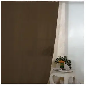 Voilage en voile tamisant à galon fronceur Marron chocolat 300x240 cm