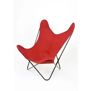 Fauteuil Papillon en coton coloré Brique 90 cm pas cher