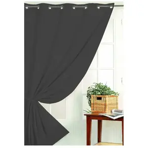 HomeMaison Rideau Occultant Non Feu M1, Polyester, Anthracite, 260x240 cm