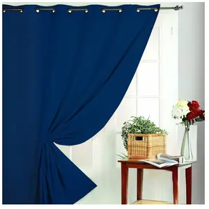 HomeMaison Rideau Occultant Non Feu M1, Polyester, Outremer, 180x140 cm pas cher