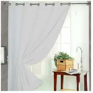 HomeMaison Rideau Occultant Non Feu M1, Polyester, Argent, 180x140 cm pas cher